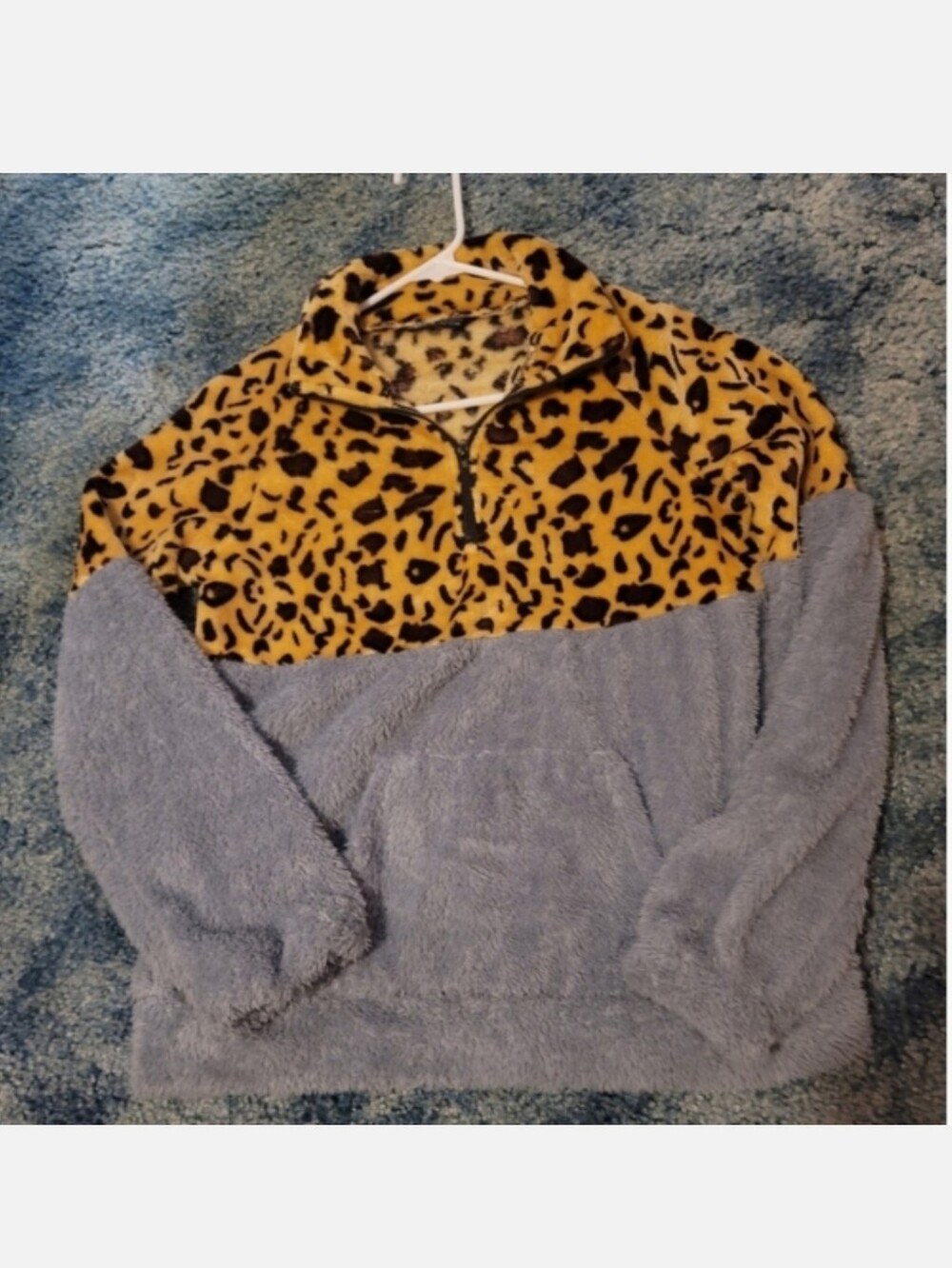 Shein cozy plush pullover sweatshirt MEDIUM LEOPARD